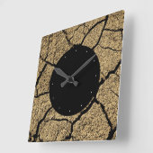 Droge grond met gekraakte aarde in droogte vierkante klok (Hoek)