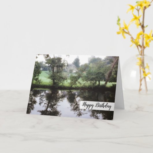 Droge Happy Birthday Princess Castle Scenery Kaart (Gele Bloem)