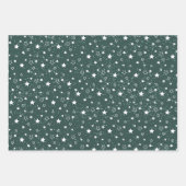 Droge heldere sneeuw 8 foto's raster collage groen inpakpapier vel (Voorkant 2)