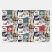 Droge heldere sneeuw 8 foto's raster collage groen inpakpapier vel (Voorkant)