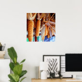 Droge hele maiskolven met schillen poster (Thuiskantoor)