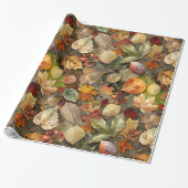Droge herfstbladeren 02 cadeaupapier (Uitgerold)