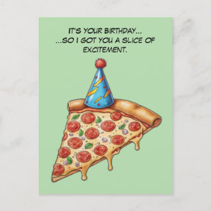Droge humor verjaardagspunt pizza briefkaart