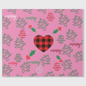 Droge kerstboom roze cadeaupapier (Vlak)
