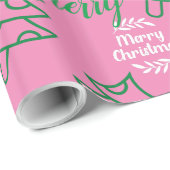 Droge kerstboom roze cadeaupapier (Rol Hoek)