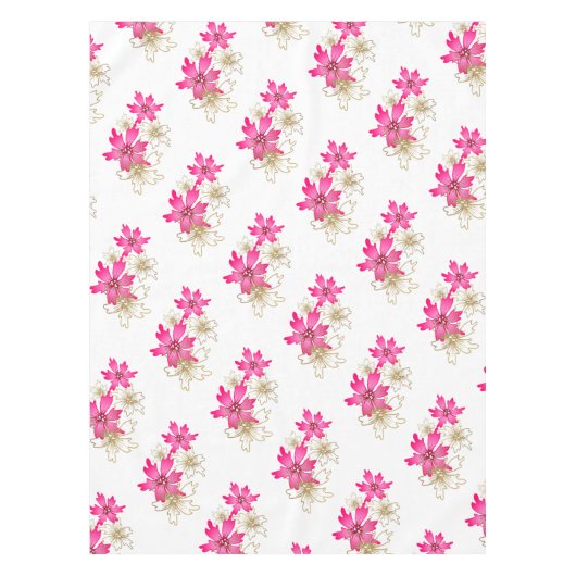 Droge kerstroze poinsettia en goudbloem tafelkleed (Voorkant)