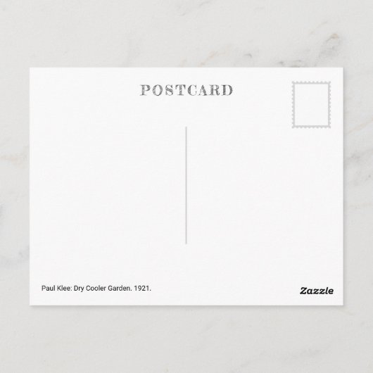 Droge koelere tuin | Paul Klee | Briefkaart (Achterkant)