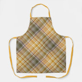 Droge Maïsgeel en Olijfgroen Plaid Schort (Voorkant)