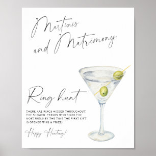 droge martini bruiloftsfeest Ring zoek spel Poster