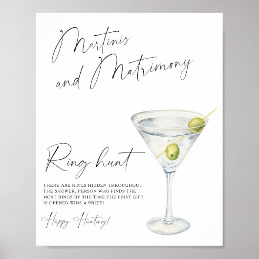 droge martini bruiloftsfeest Ring zoek spel Poster (Voorkant)