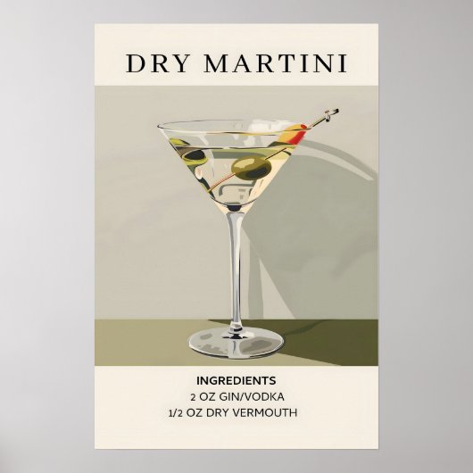 droge martini-cocktail poster (Voorkant)