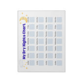 Droge Nachten Sticker Chart: Bedplassen Tracker, P Notitieblok (Linkerzijde)