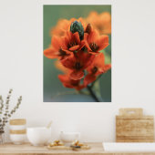 Droge Oranje Chincherinchee Flowers Poster (Keuken)