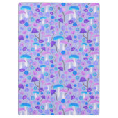 Droge paddenstoelen en bloemen Paarse Turquoise Klembord (Achterkant)