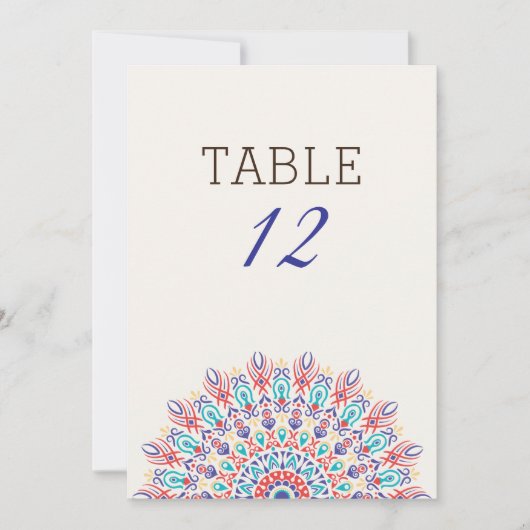 Droge Pampagras Mandala Trouwtafel Nummer Kaart (Voorkant)