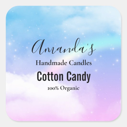 Droge pasta's met een regenboog vierkante sticker (Voorkant)