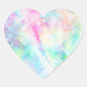 Droge regenboogpasta Waterverf inkt wervelkolom Hart Sticker