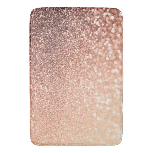 Droge Roos Gold Glitter - Perzikglazige werking Badmat (Voorkant Verticaal)