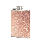 Droge Roos Gold Glitter - Perzikglazige werking Heupfles (Links)