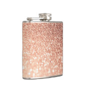 Droge Roos Gold Glitter - Perzikglazige werking Heupfles (Rechts)