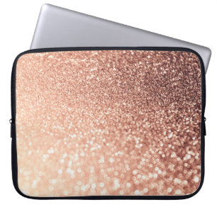 Droge Roos Gold Glitter - Perzikglazige werking Laptop Sleeve