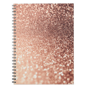 Droge Roos Gold Glitter - Perzikglazige werking Notitieboek
