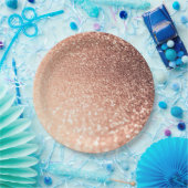 Droge Roos Gold Glitter - Perzikglazige werking Papieren Bordje (Feest)