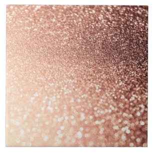 Droge Roos Gold Glitter - Perzikglazige werking Tegeltje