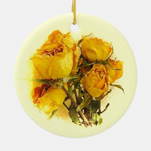 Droge Rozen Keramisch Ornament (Achterkant)
