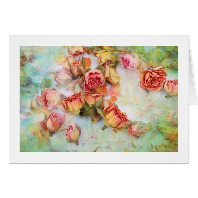 Droge rozen op groene vintage (Voorkant Horizontaal)