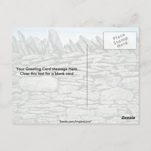 Droge steenwand briefkaart (Achterkant)