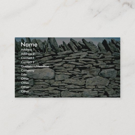 Droge steenwand visitekaartje (Voorkant)