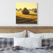 Droge tarwe gestapeld grote Canvas Print-boerderij (Insitu (Slaapkamer))