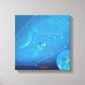 Droge Tortugas kaart canvas print (Voorkant)