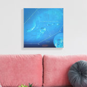 Droge Tortugas kaart canvas print (Insitu (Woonkamer))