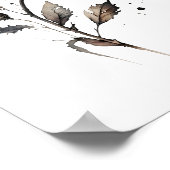 Droge ventilatorinkt Waterverf zwart Poster (Hoek)