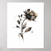 Droge ventilatorinkt Waterverf zwart Poster (Voorkant)