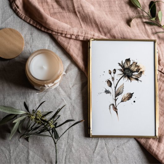 Droge ventilatorinkt Waterverf zwart Poster