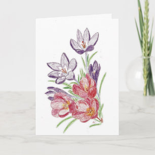 Droge verjaardagskaart voor bloemen kaart