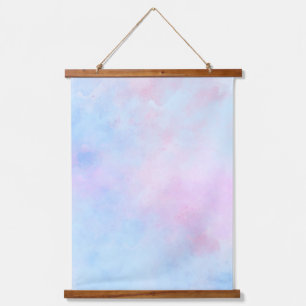 Droge Waterverf Roze Blauw Hangend Wandkleed
