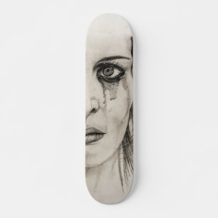Drogen meisje - Tekenen in potlood Persoonlijk Skateboard