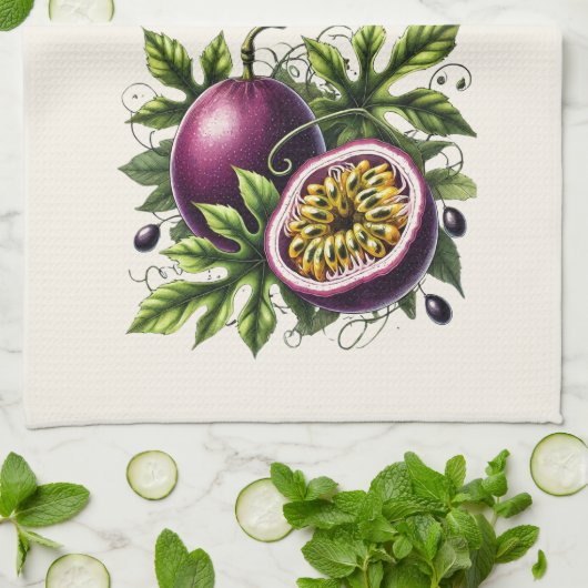 Drogen met passie! (Fruit) Passievrucht Theedoek (Gevouwen)