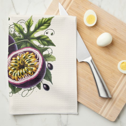 Drogen met passie! (Fruit) Passievrucht Theedoek (Quarter Fold)