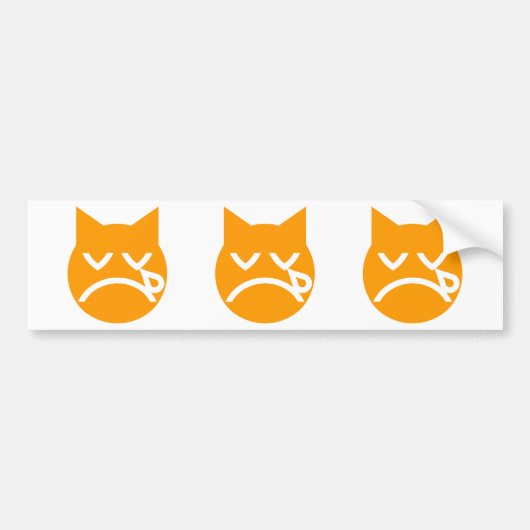 Drogen van Emoji Cat Bumpersticker (Voorkant)