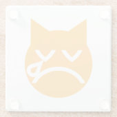 Drogen van Emoji Cat Glazen Onderzetter (Achterkant)