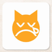 Drogen van Emoji Cat Kartonnen Onderzetters (Voorkant)