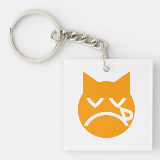 Drogen van Emoji Cat Sleutelhanger (Voorkant)