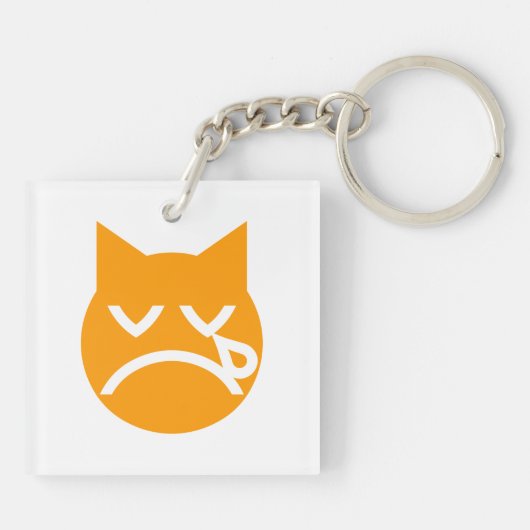 Drogen van Emoji Cat Sleutelhanger (Achterkant)