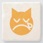 Drogen van Emoji Cat Stenen Onderzetter (Voorkant)