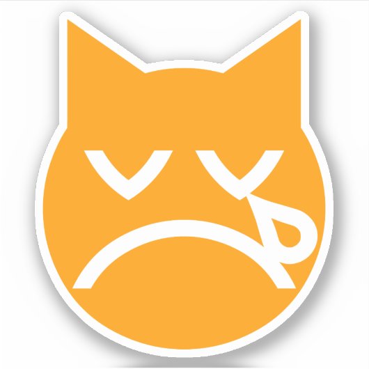Drogen van Emoji Cat Sticker (Voorkant)